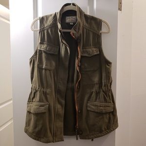 Lucky Brand Olive Green Utility Military Vest - S